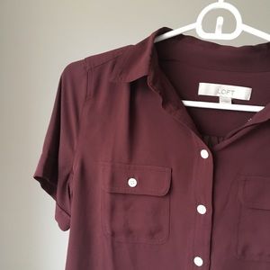 Maroon Short Sleeve Button Down